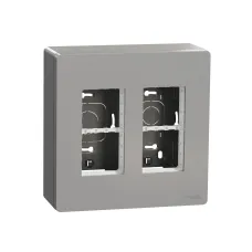 Блок unica system+ відкрита вставка 2х2 алюміній  (NU122430)