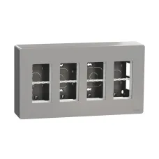 Блок unica system+ відкрита вставка 4х2 алюміній  (NU124430)