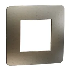 Cover frame, Unica Studio Metal, 1 gang, 1 x 2 modules, bronze or beige (NU280251M) Cover frame, Unica Studio Metal, 1 gang, 1 x 2 modules, bronze or beige (NU280251M)