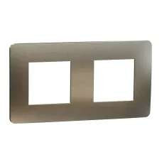 Cover frame, Unica Studio Metal, 2 gangs, bronze (NU280450M) Cover frame, Unica Studio Metal, 2 gangs, bronze (NU280450M)