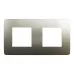 Cover frame, Unica Studio Metal, 2 gang, 2 x 2 modules, bronze or beige 