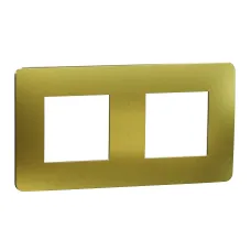 Cover frame, Unica Studio Metal, 2 gangs, gold  (NU280459M)