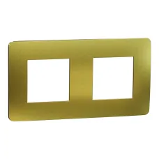 Cover frame, Unica Studio Metal, 2 gang, 2 x 2 modules, gold or beige (NU280460M) Cover frame, Unica Studio Metal, 2 gang, 2 x 2 modules, gold or beige (NU280460M)
