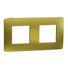 Cover frame, Unica Studio Metal, 2 gangs, gold  (NU280462M)