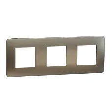 Cover frame, Unica Studio Metal, 3 gangs, bronze  (NU280652M)