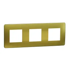 Cover frame, Unica Studio Metal, 3 gangs, gold  (NU280659M)