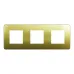 Cover frame, Unica Studio Metal, 3 gangs, gold 
