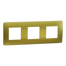 Cover frame, Unica Studio Metal, 3 gang, 3 x 2 modules, gold or beige  (NU280660M)