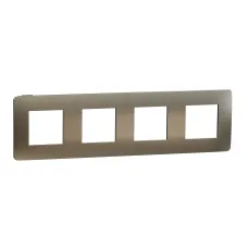 Cover frame, Unica Studio Metal, 4 gangs, bronze  (NU280852M)