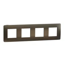 Cover frame, Unica Studio Metal, 4 gangs, anthracite  (NU280853M)