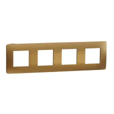 Cover frame, Unica Studio Metal, 4 gangs, copper  (NU280858M)