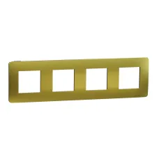 Cover frame, Unica Studio Metal, 4 gangs, gold  (NU280862M)