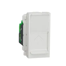 Розетка комп'ютерна RJ45, одинарна, категорія 5 UTP, 1  модуль, білий  (NU341018)