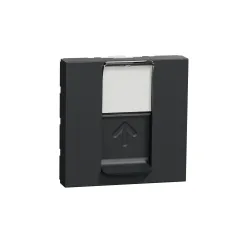 Розетка комп'ютерна RJ45, одинарна категорія 5 UTP, 2 модулі антрацит  (NU341154)