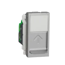 Розетка комп'ютерна RJ45, одинарна категорія 5, STP, 1 модуль алюміній  (NU341230)
