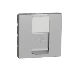 Розетка комп'ютерна RJ45, одинарна категорія 5 STP, 2 модулі алюміній  (NU341330)