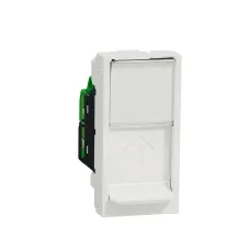 Розетка комп'ютерна RJ45, одинарна категорія 6, UTP, 1 модуль білий  (NU341418)