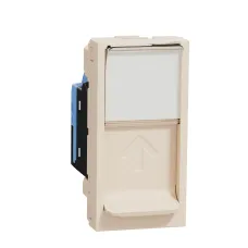 Розетка комп'ютерна RJ45, категорія 6 UTP, 1 модуль, бежева Unica New Studio  (NU341444)