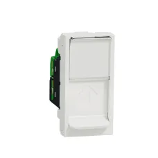 Розетка комп'ютерна RJ45, одинарна категорія 6 STP, 1 модуль білий  (NU341618)