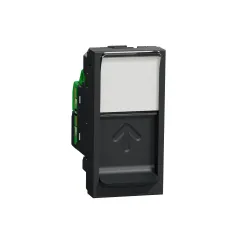 Розетка комп'ютерна RJ45, одинарна категорія 6 STP, 1 модуль антрацит  (NU341654)