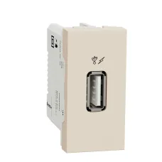 Розетка USB інформаційна, 1 модуль, бежева Unica New Studio  (NU342844)