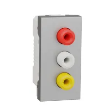 Розетка 3 RCA, 1 модуль алюміній  (NU343130)