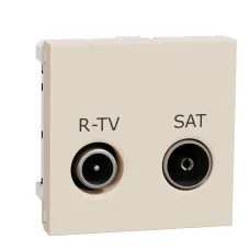 Розетка R-TV SAT один вихід, 2 модулі, бежева Unica New Studio  (NU345444)