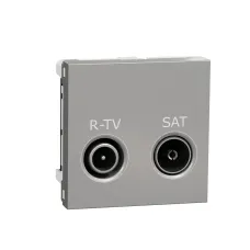 Розетка R-TV SAT кінцева, 2 модулі алюміній  (NU345530)