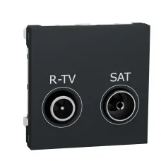 Розетка R-TV SAT кінцева, 2 модулі антрацит  (NU345554)