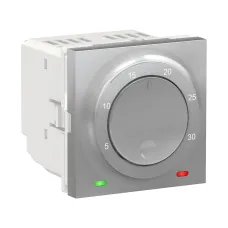 Термостат кімнатний, вбудованний датчик 8А алюміній  (NU350130)