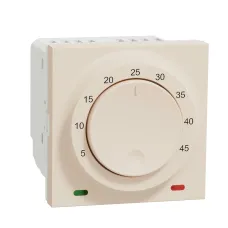 Термостат кімнатний Unica New, 230 В, 8A, 2 модулі, бежевий  (NU350144)